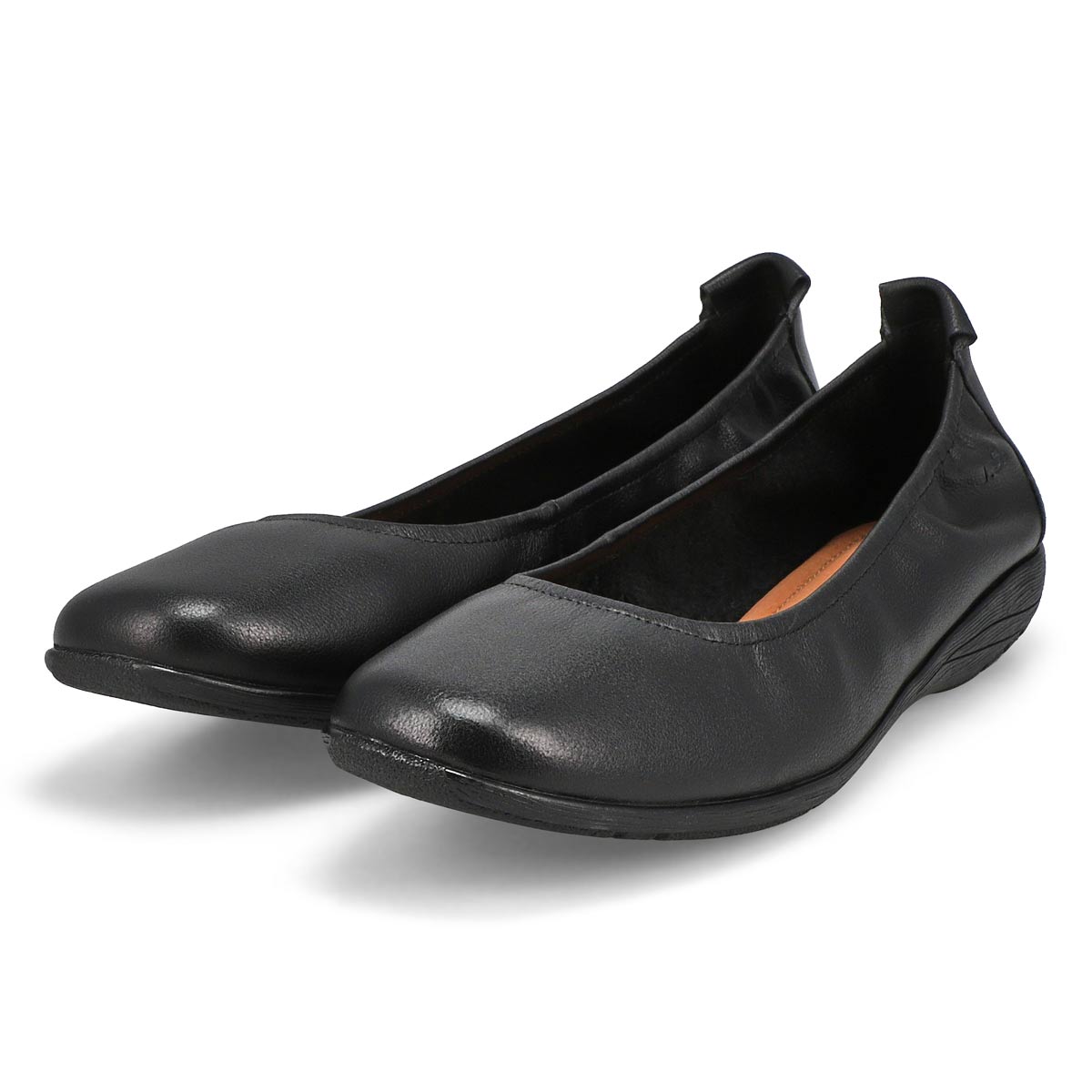 Women's Fenja 01 Leather Ballerina Flat - Black/Black