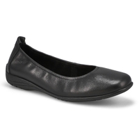 Women's Fenja 01 Leather Ballerina Flat - Black/Black