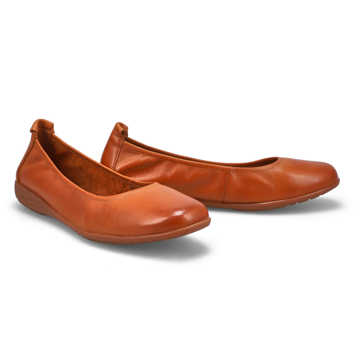 Women's Fenja 01 Leather Ballerina Flat - Camel