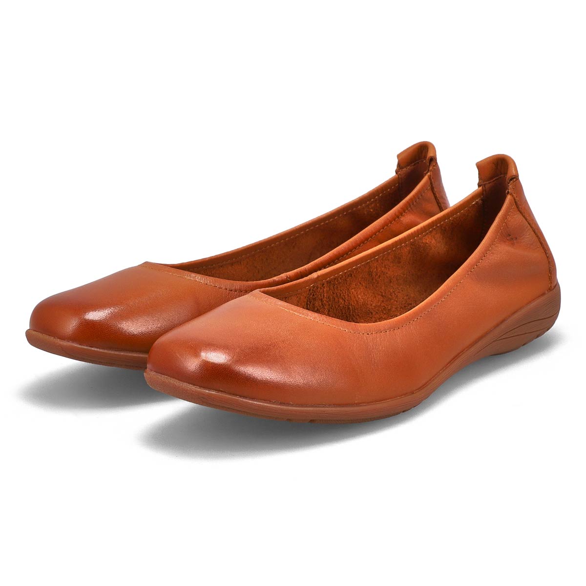 Women's Fenja 01 Leather Ballerina Flat - Camel