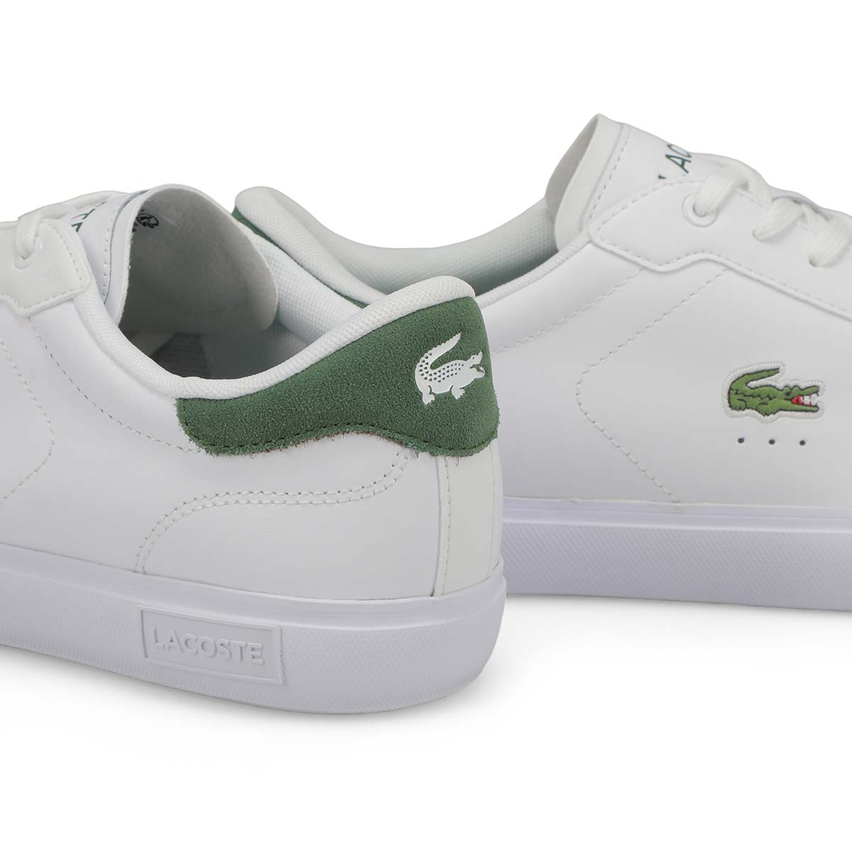 Men's Powercourt Leather  Lace Up Sneaker - White/Dark Green