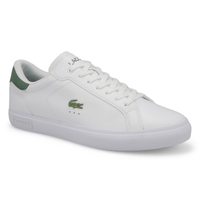 Men's Powercourt Leather  Lace Up Sneaker - White/Dark Green