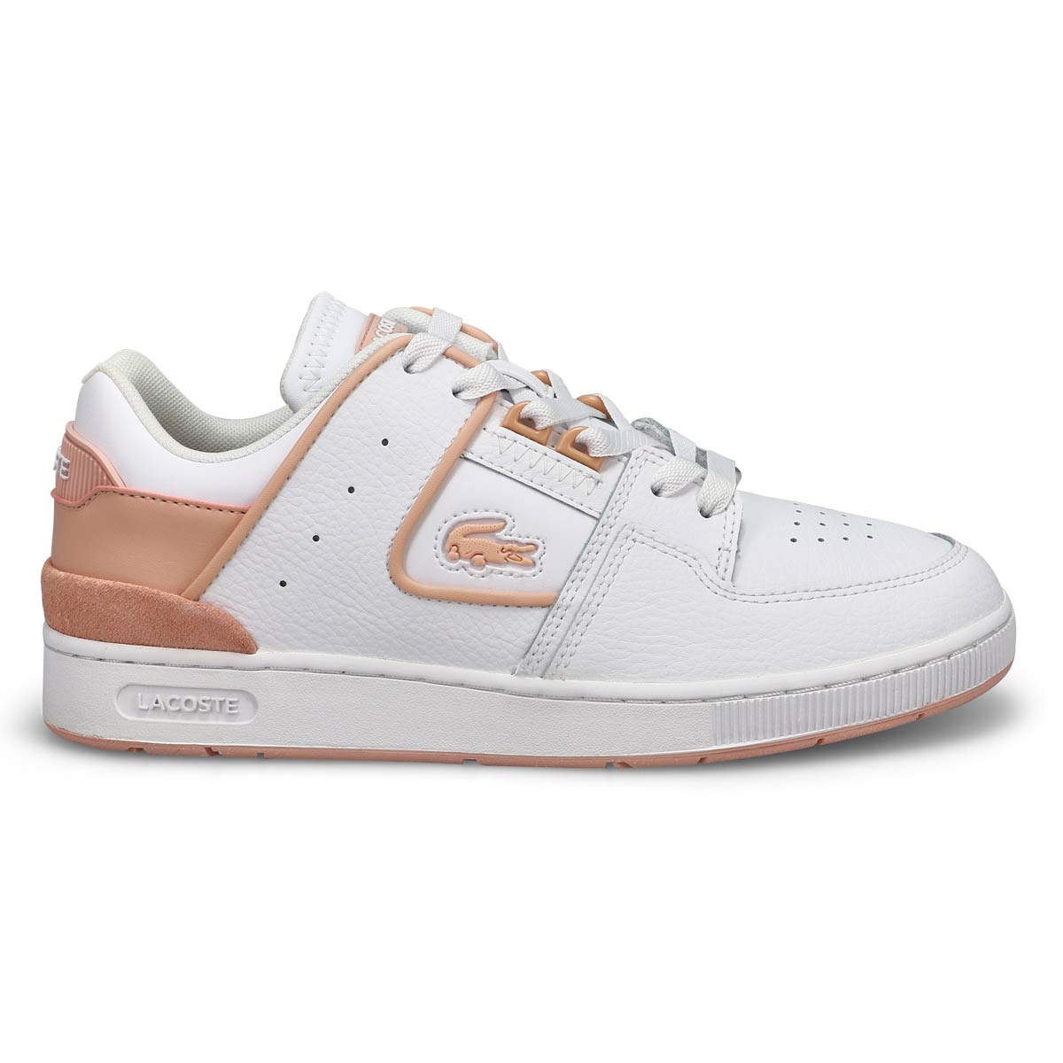 Women's Court Cage Leather Sneaker - White/Light Pink