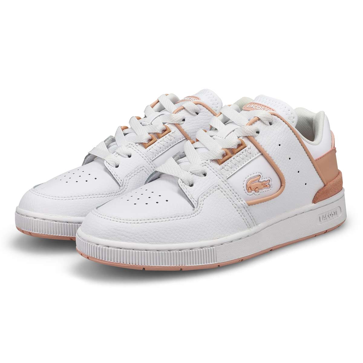 Women's Court Cage Leather Sneaker - White/Light Pink