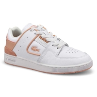 Women's Court Cage Leather Sneaker - White/Light Pink