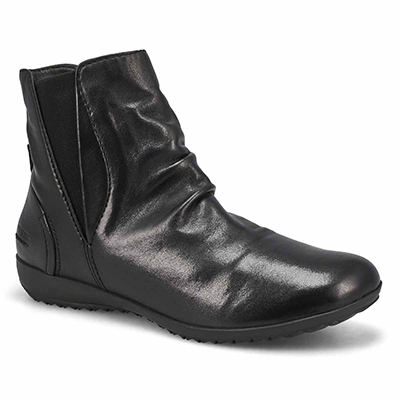 Lds Naly 66 Leather Ankle Boot - Black