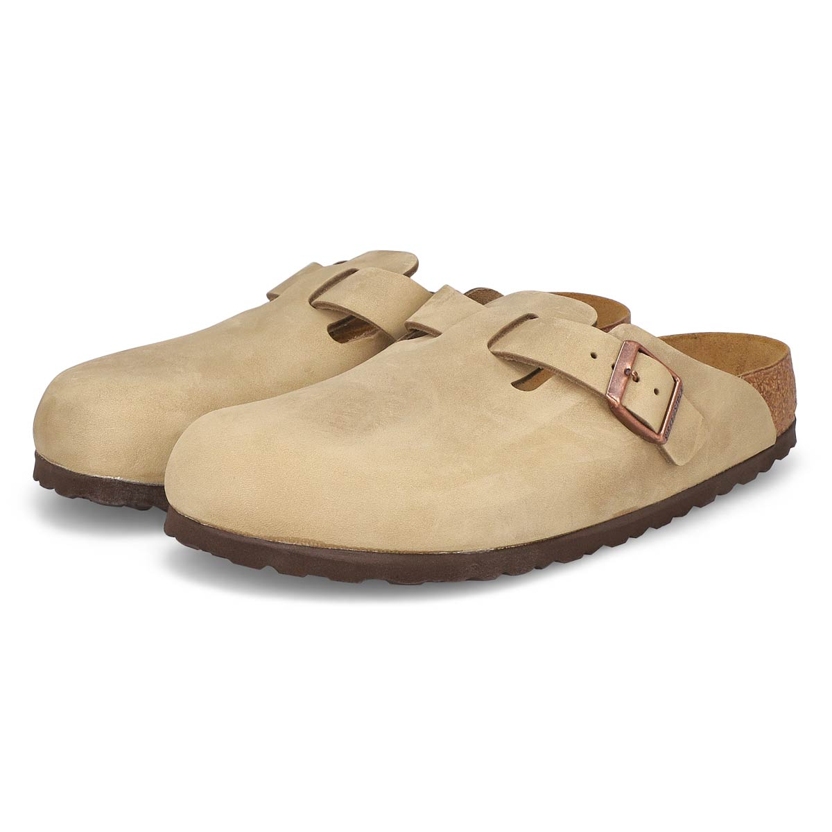 Women's  Boston Oiled Leather Casual Clog - Tabacco