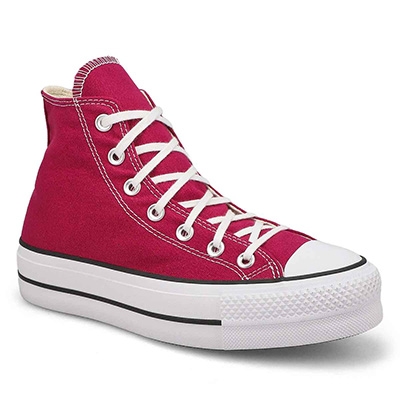 Lds Chuck Taylor All Star Lift Hi Top Platform Sneaker - Berry