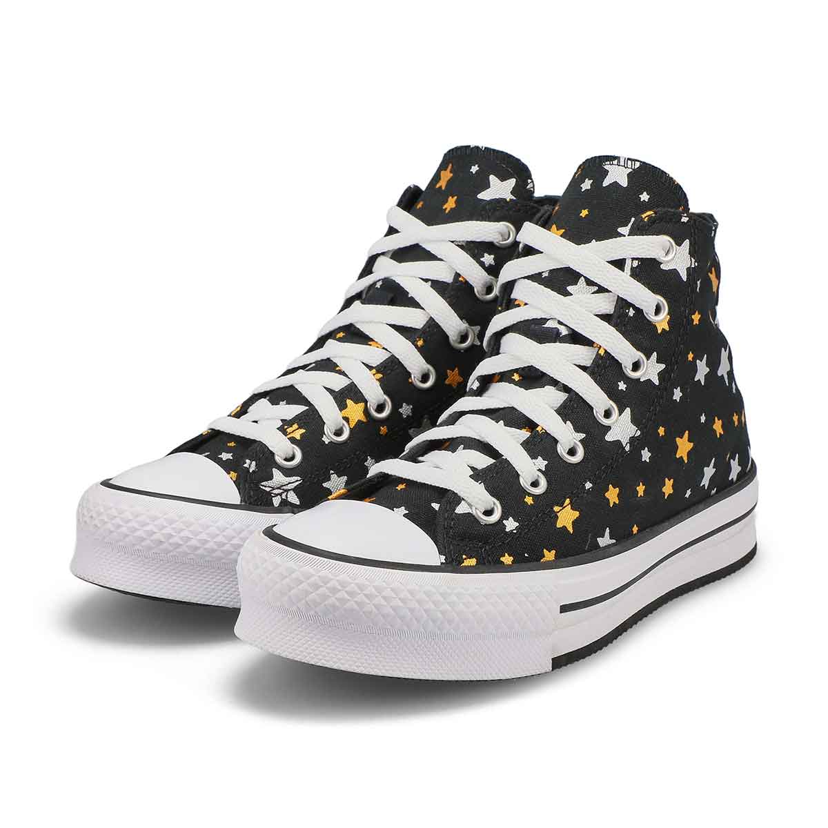 Girls Chuck Taylor All Star Eva Lift Platform Sneaker - Black/Silver