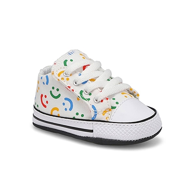 Inf Chuck Taylor All Star Cribster Polka Doodle Sneaker - White/Fever Dream/White