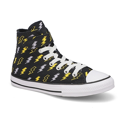 Baskets mi-hautes Chuck Taylor All Star 1V Converse Bolts, noir/troglodyte doré/ville fantôme, enfants