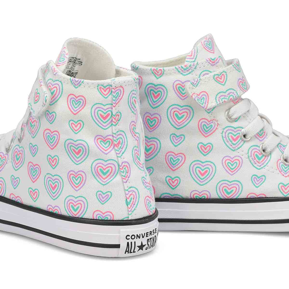 Girls Chuck Taylor All Start 1V Happy Hearts Sneaker - Winter Slay/White/Black