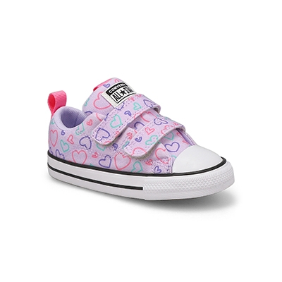 Inf-G Chuck Taylor All Star Rave 2V Happy Hearts Sneaker - Vapor Violet/Oops Pink/White