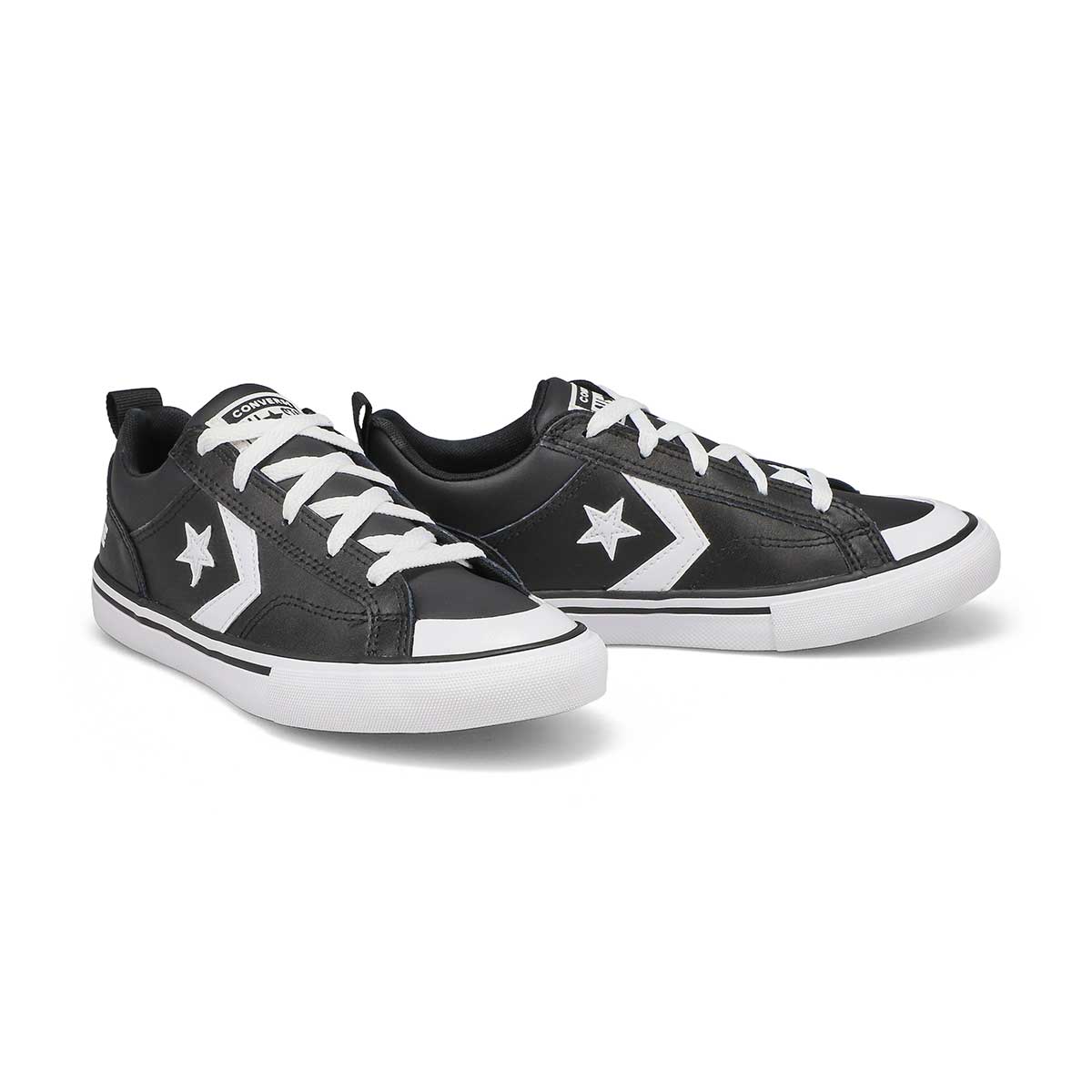 Boy's Chuck Taylor All Star Pro Blaze Leather Sneaker - Black/White/Mouse