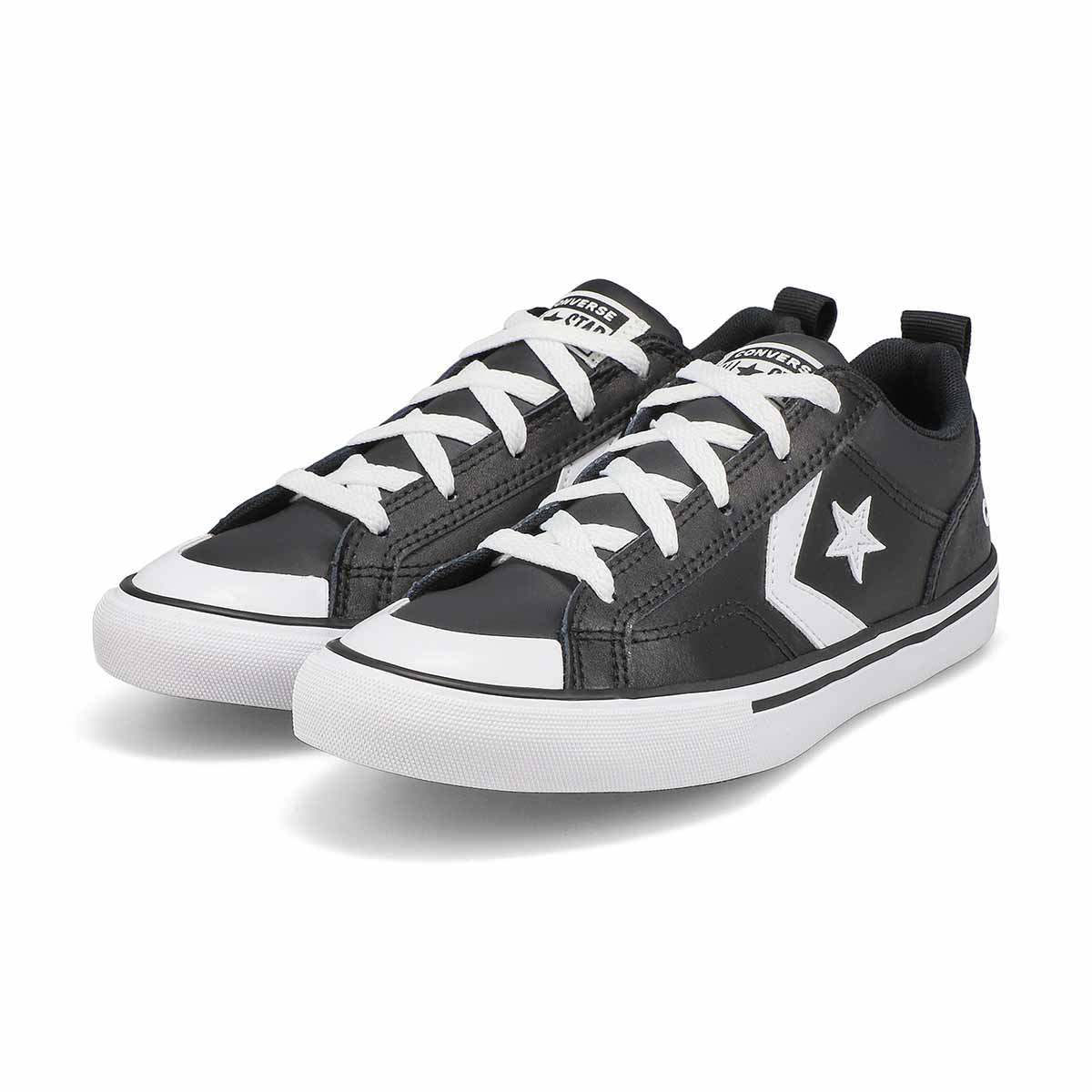 Boy's Chuck Taylor All Star Pro Blaze Leather Sneaker - Black/White/Mouse