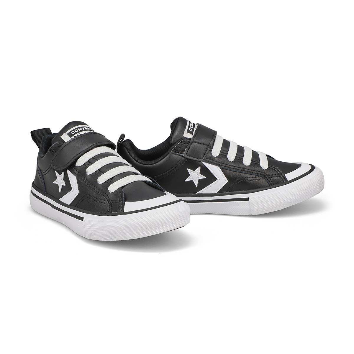 Boy's Chuck Taylor All Star Pro Blaze Leather Sneaker - Black/White/Mouse