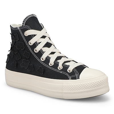 Baskets Chuck Taylor All Star Lift Flower Play Platform, noir/noir, femmes