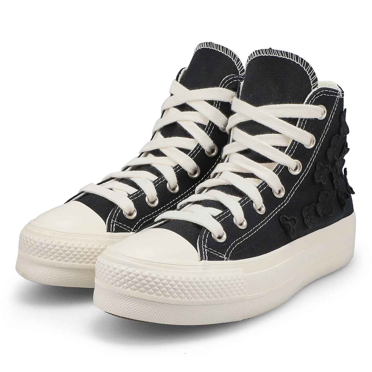 Baskets à plateforme CHUCK TAYLOR ALL STAR LIFT FLOWER PLAY PLATFORM, noir/noir, femmes