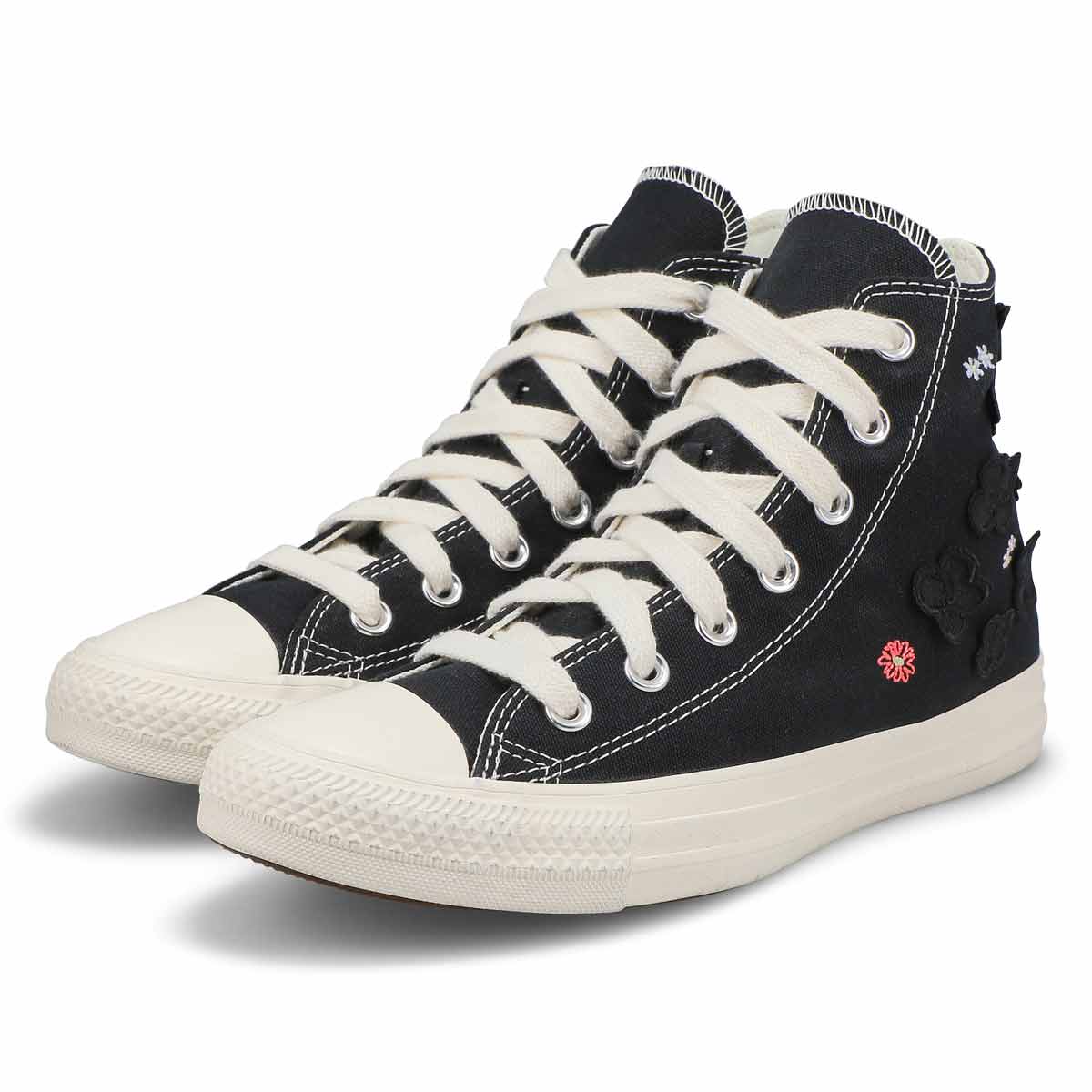 Women's Chuck Taylor All Star Flower Play Hi Top Sneaker - Black/Egret