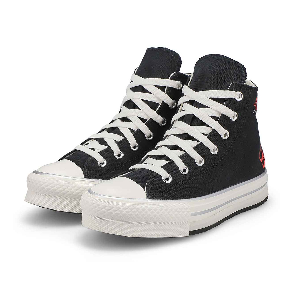 Girls' Chuck Taylor All Star EVA Lift BEMY2K Hi Top Sneaker - Black/White