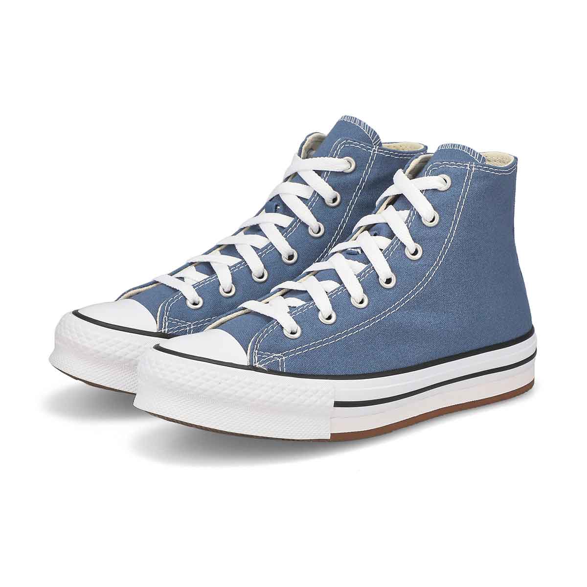 Kids'  Chuck Taylor All Star Eva Lift Hi Top Platform Sneaker - Lakeside Blue/White/Black