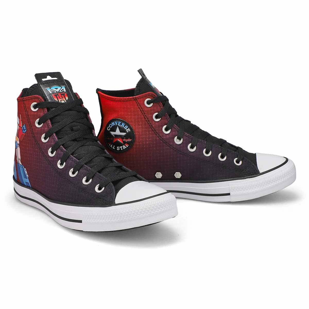 Men's Chuck Taylor All Star Optimus Prime Hi Top Sneaker - Black/Fever Dream/White