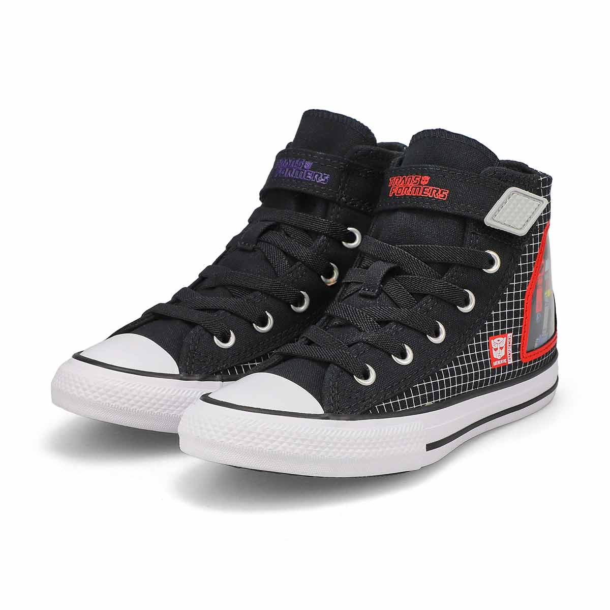 Baskets hautes CHUCK TAYLOR ALL STAR 1V TRANSFORMERS, noir/blanc/rouge, enfants