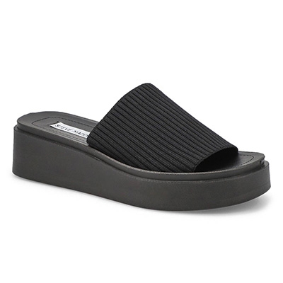 Lds Bell Casual Wedge Sandal - Black