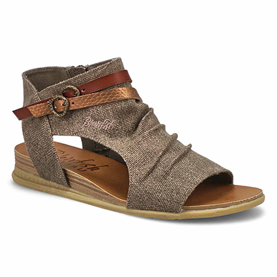 Lds Boxie Casual Sandal - Brown