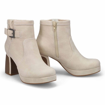 Women's Bree Platform Buckle Bootie - Cream