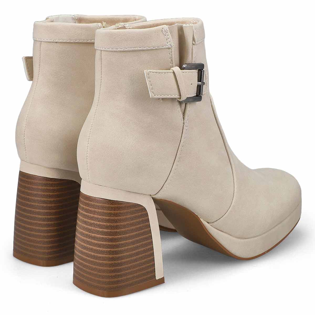 Women's Bree Platform Buckle Bootie - Cream