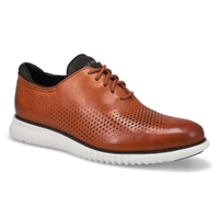 Men's Zero Grand Laser Wingtip Wide Casual Oxford - Tan