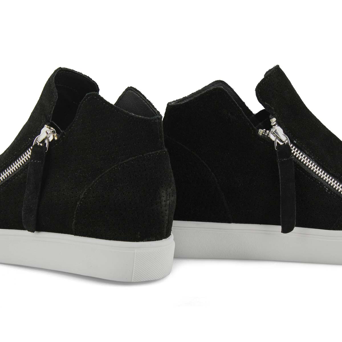 black hidden wedge sneakers