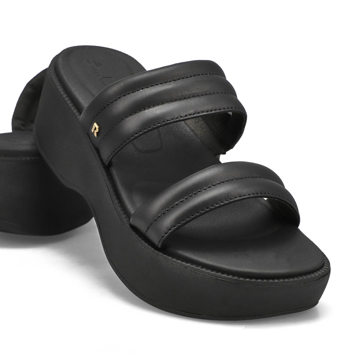 Ventutto Black Crystal Embellished Comfort Sandals-6 for womens