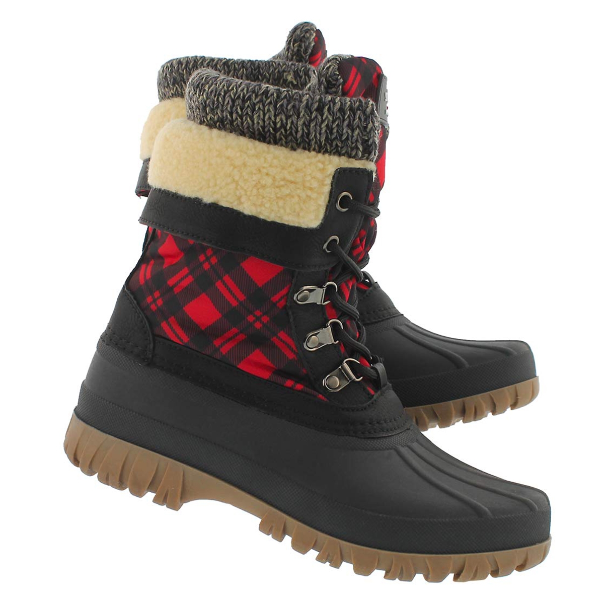 Women's Creek Lace Up Waterproof Winter Boot - Red Plaid