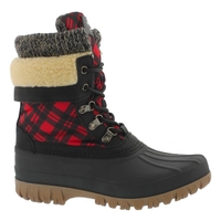 Women's Creek Lace Up Waterproof Winter Boot - Red Plaid