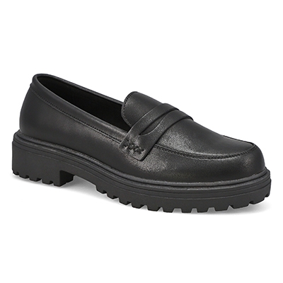 Lds Dotty3 Leather Penny Loafer - Black