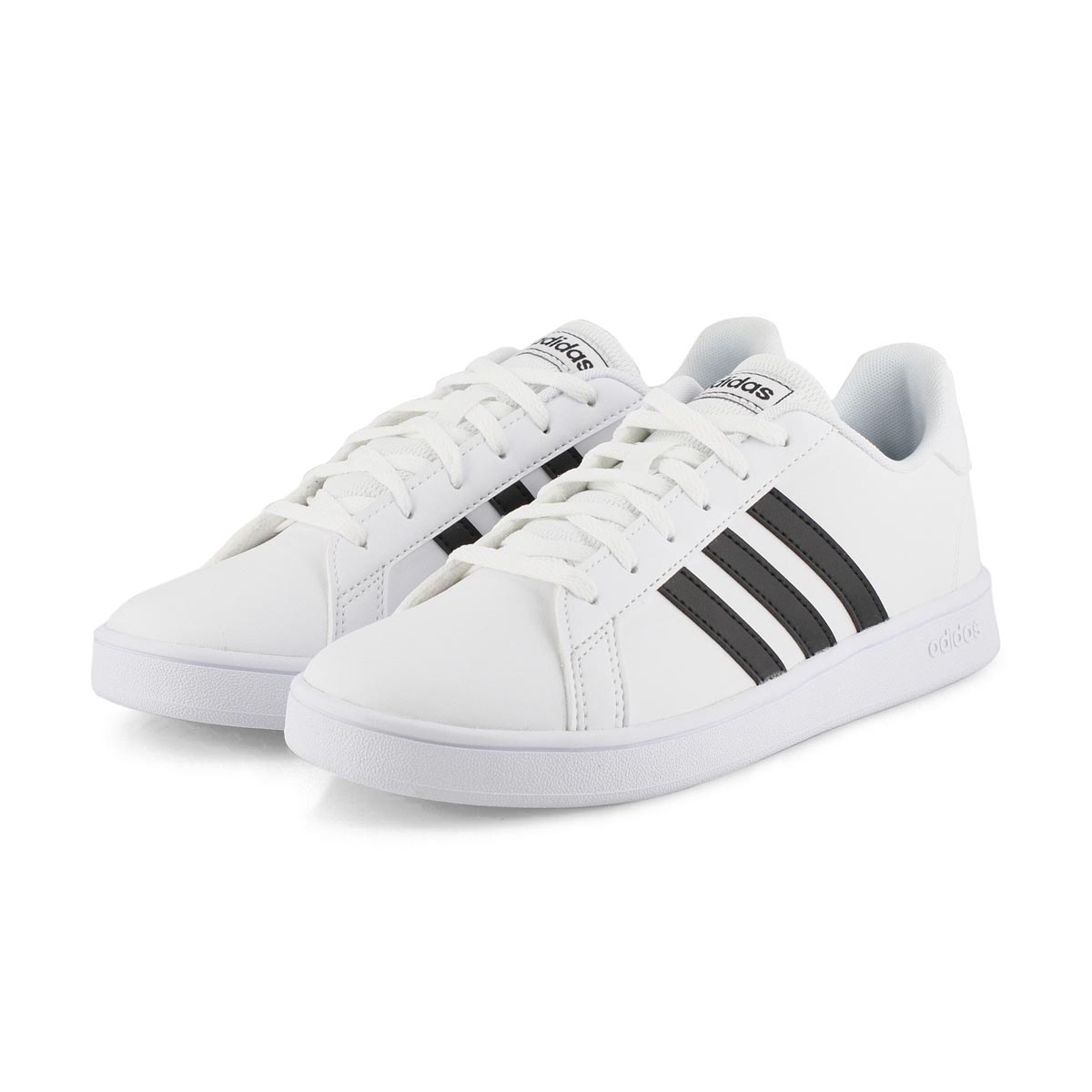 adidas Kid's Grand Court Sneaker - White/Blac | SoftMoc.com