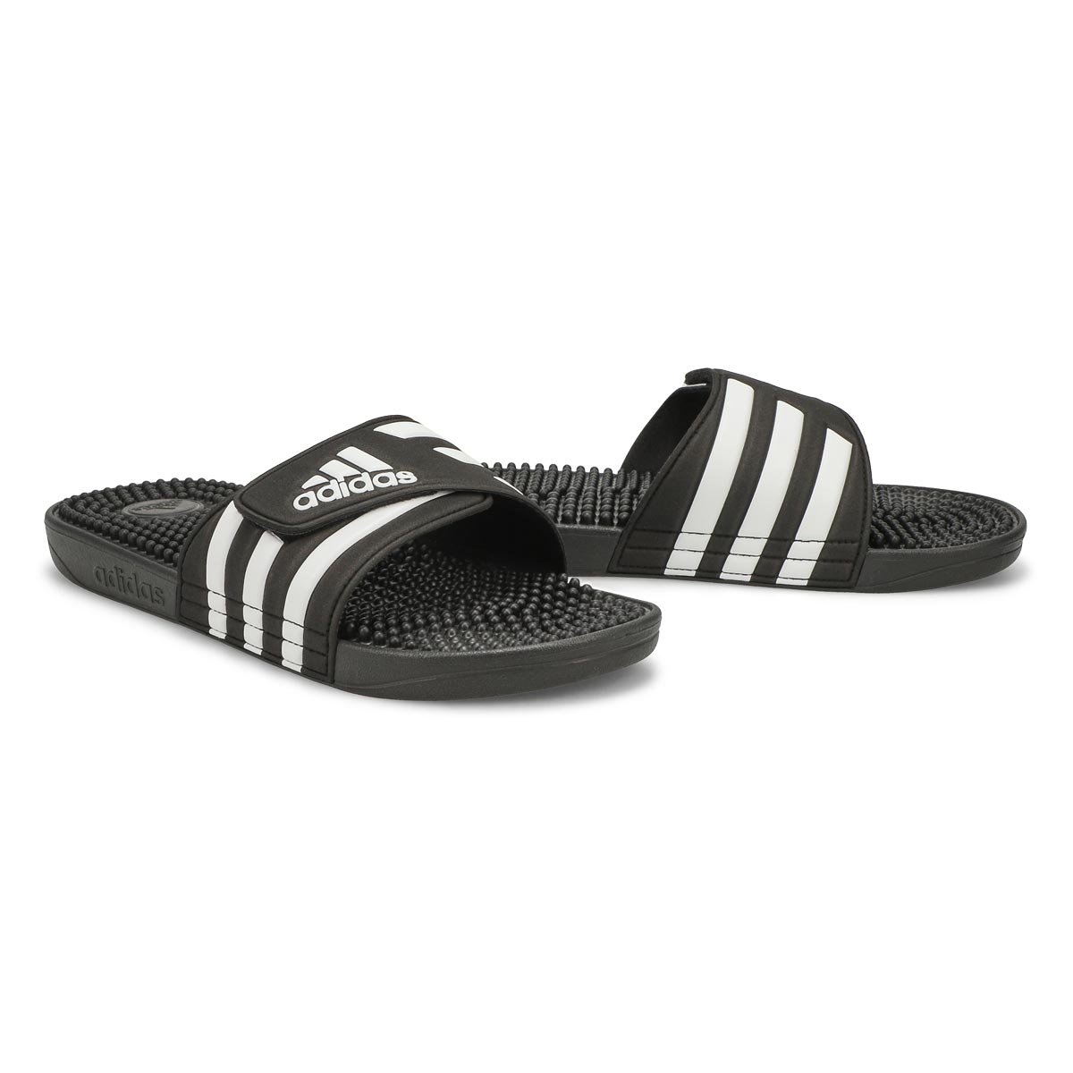 adidas Men's Adissage Slide Sandal - Black/Wh | SoftMoc.com