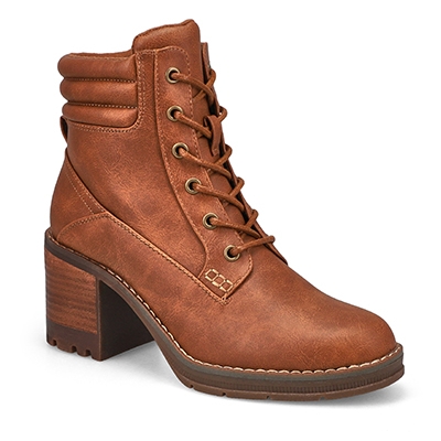 Lds Felicity Platform Lace Up Bootie - Chestnut