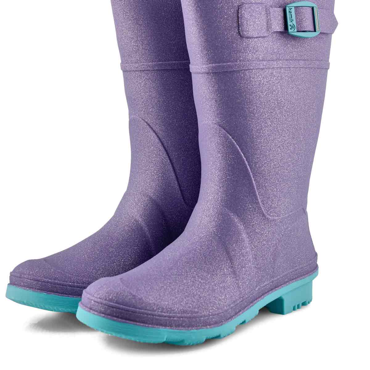 Kamik Girls' Glitzy Waterproof Rain Boot - Pu | SoftMoc.com