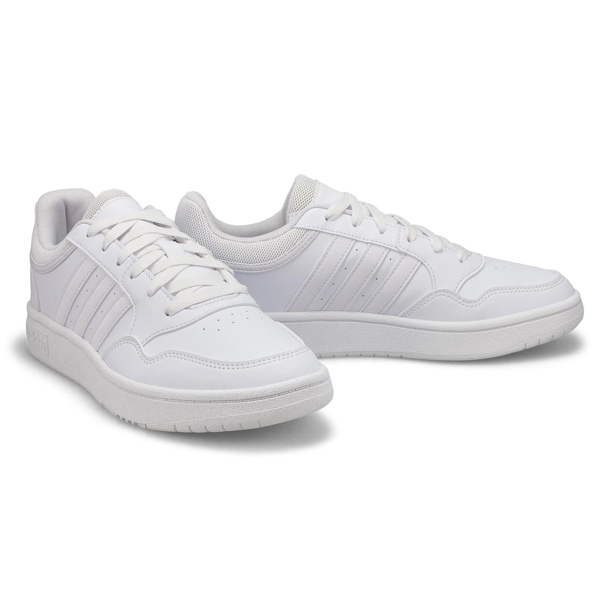 Adidas Women's Hoops 3.0 Low Sneakers (White/Grey/Gum) - Size 6.0 M