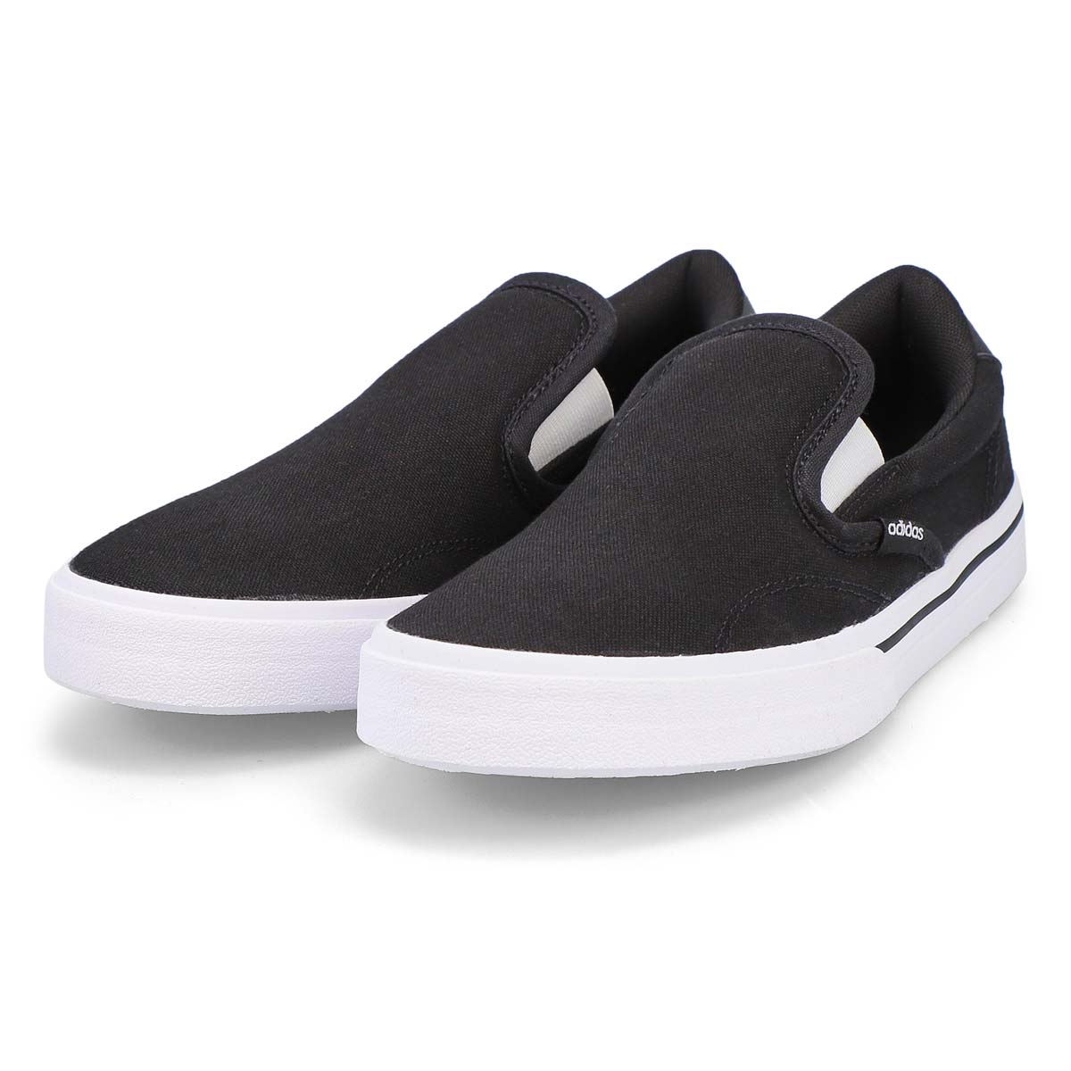 adidas Ladies Kurin Slip On Sneaker- Black/Wh | SoftMoc.com