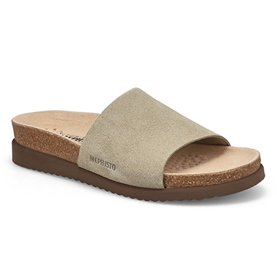 Lds Hanik Cork Footbed Sandal - Light Khaki