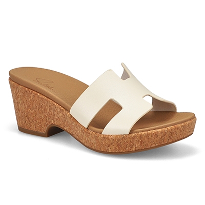 Lds Harper Wedge Sandal - Cream