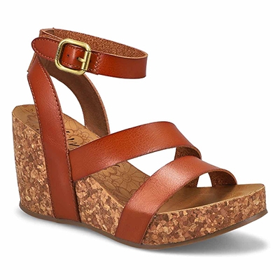 Lds Hecta Casual Wedge Sandal - Wood