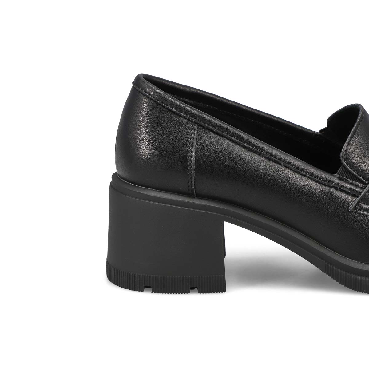 Women's Helena Leather Stacked Heel Penny Loafer - Black