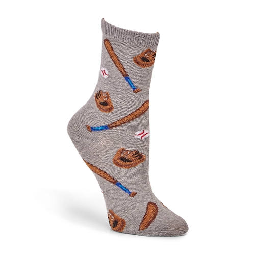 Hot Sox Boys' BASEBALL grey printed socks | SoftMoc.com