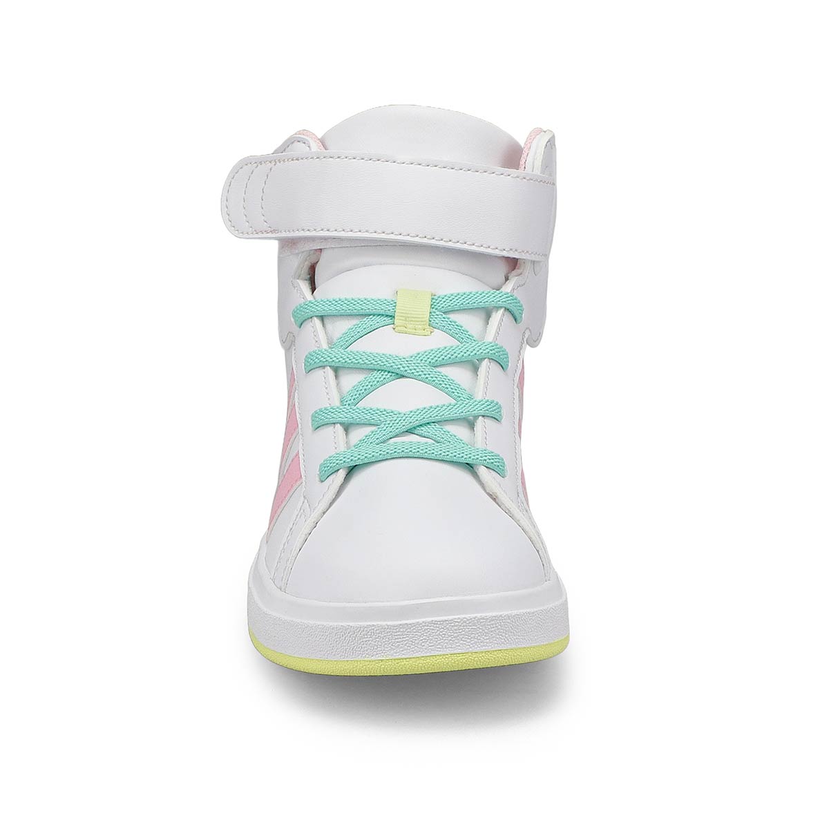 Baskets GRAND COURT MID K, blanc/rose/jaune, filles