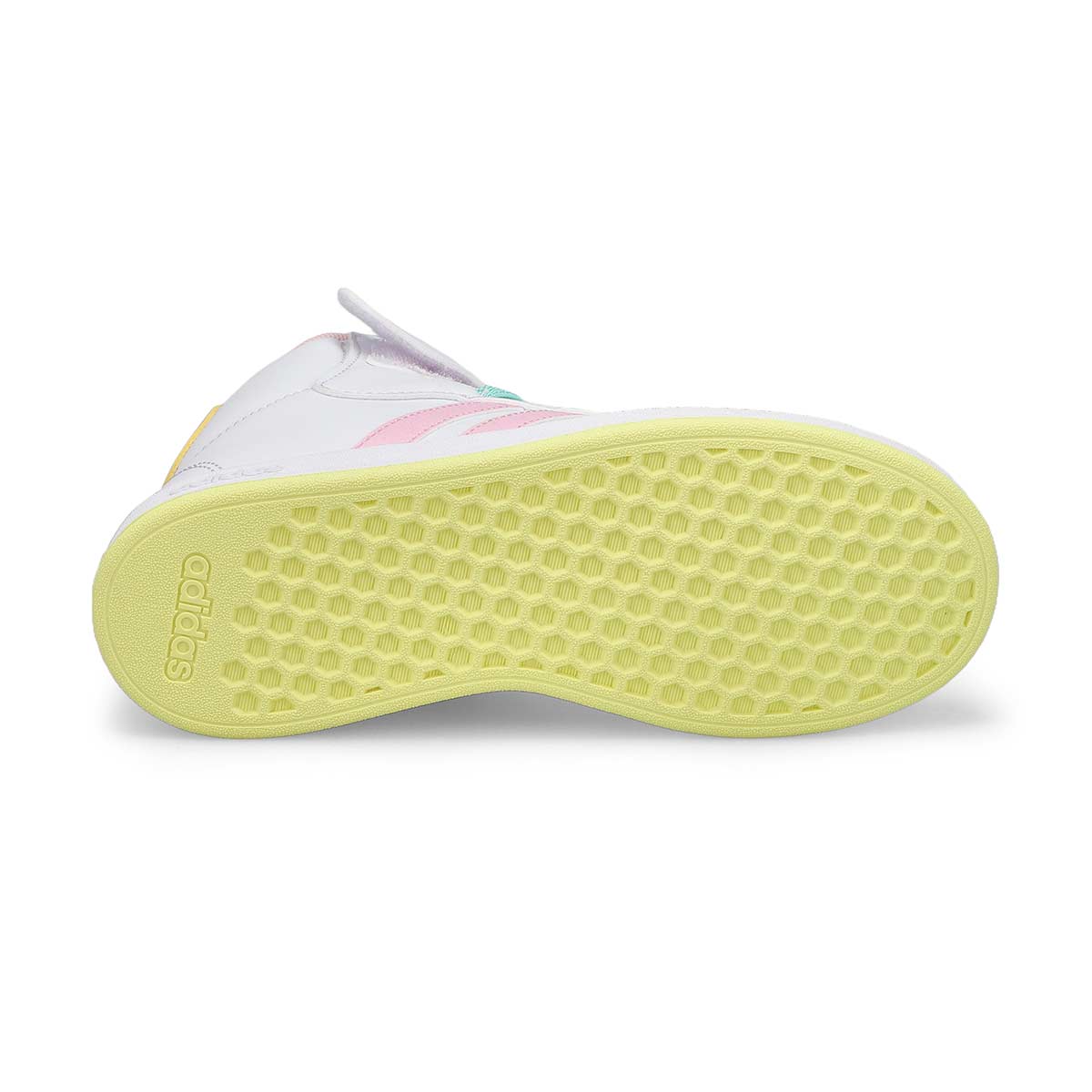 Girls'  Grand Court Mid K Sneaker - White/Pink/Yellow